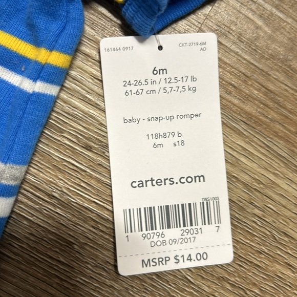 CARTERS Striped Puppy Romper - Picture 4 of 7